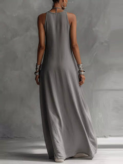 Two-Tone Sleeveless Maxi Dress